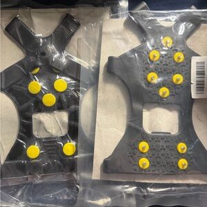 Men's Black Traction Ice Grips with Yellow Studs
